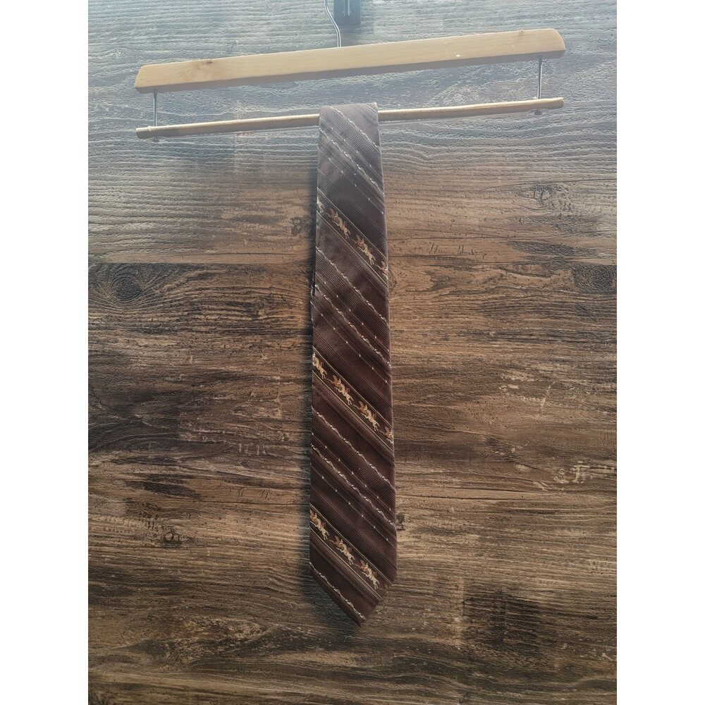 Vintage 80s Plaid Tie 1960s Bergere  Horse Racing Hunting Necktie